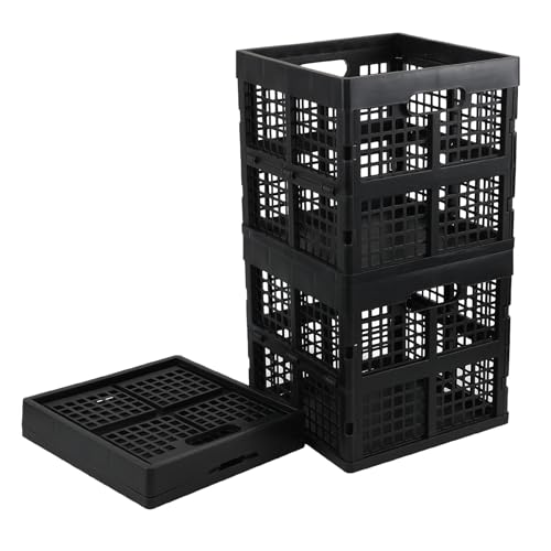 Caisse de rangement carrée en plastique Saedy Noir 20L lot de 3