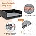 PETSITE Wicker Dog Bed, Rattan Pet Bed with Metal Frame, Soft Waterproof Removable Cushion, Elevated Indoor Outdoor Dog Couch Sofa for Small Medium Sized Dogs, 24.5 x 18 x 10 inch