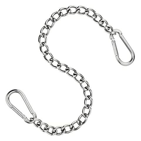 Awroutdoor Hanging Chair Chain, 66cm Stainless Steel Extension Chain with Two Carabiners, Heavy Duty Hanging Kits Hammock Chair Chain for Hammock, Sandbag, Hanging Chair, 250Kg Capacity Cover