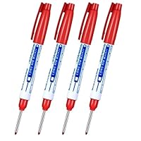 Set 4 Pennarelli Indelebili A Punta Lunga Per Fori Profondi - Marcatori Resistenti All'acqua Per Legno, Metallo E Pietra - Foto 9