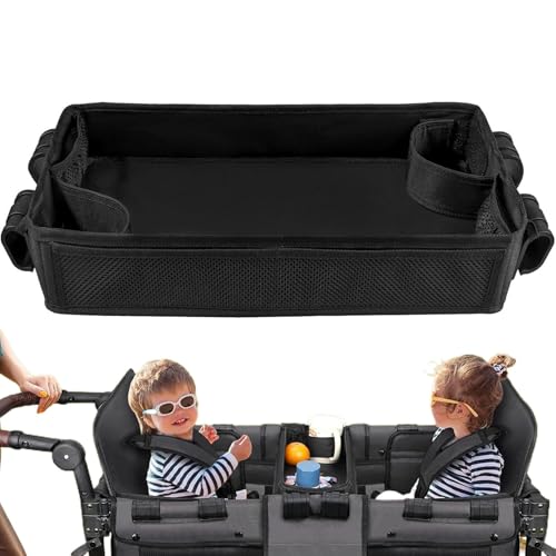 Support snack pour poussette anti-renversement avec quatre rangements gourdes