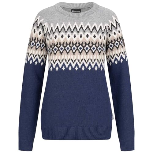 GIESSWEIN Norweger Pullover Damen - feinste Merino Lammwolle, Wollpullover für Damen mit Jacquard Strick, extra warm im Winter