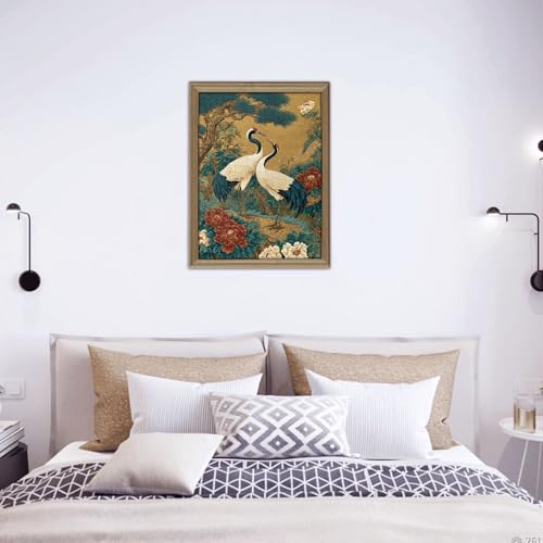 Puzzle de 500 piezas para adultos – Rompecabezas premium de grullas elegantes y flores de peonía, colorido y desafiante, actividad familiar y regalo para mujeres y abuelas miniatura 5