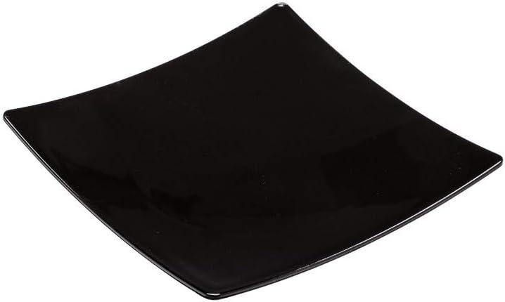 25 platos cuadrados 9,5 cm x 9,5 cm x alto. 13 mm (tamaño pequeño) reutilizable, reciclable 100% francés - negro - D-Work