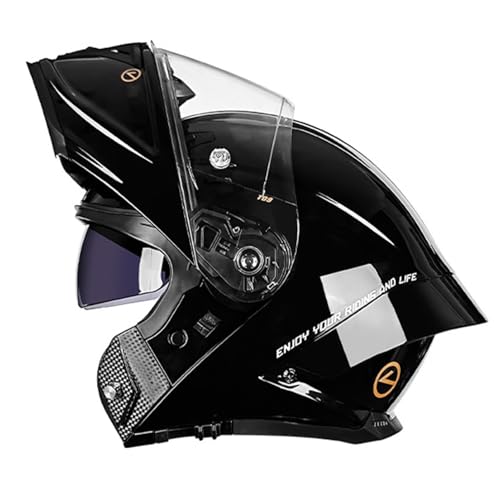 Casco Motocicleta Modular Integrales Abatible con Doble Visera Solar Cascos para ciclomotores Casco Scooter ECEDOT Homologado Casco Chocar Moto para Mujeres Y Hombres 1,XL=61~62CM