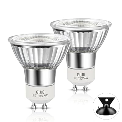 LED GU10 Range Hood Light Bulbs, Dimmable 6W LED Stove Light Bulb, 50W Halogen Bulb Equivalent, 5000K Daylight, MR16 GU10 Light Bulb for Track Lighting, Recessed Lighting, 2 Pack