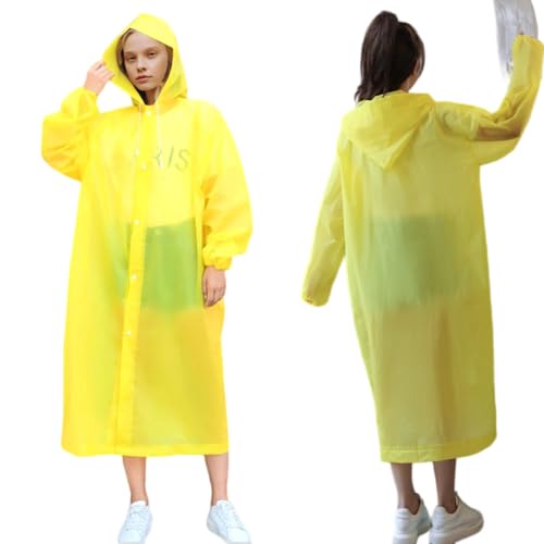 Rain Ponchos for Adults Reusable, Portable Raincoat with Hood, 2-Pack Rain Coat for Emergency