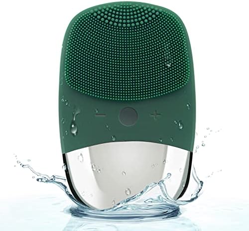 Faiyi Silicone Face Scrubber, 3-in-1 Electric Facial Cleansing Brush, IPX7 Waterproof Facial Massager, USB Rechargeble Face Brush for Deep Cleanning, Gentle Exfoliating, Blackhead Remover(Green)