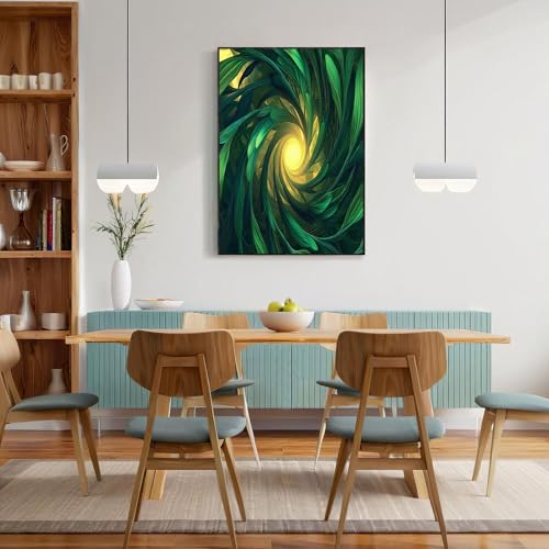 Lienzo de planta abstracto en verde 60x90cm con impresión artística de alta definición para pared 3