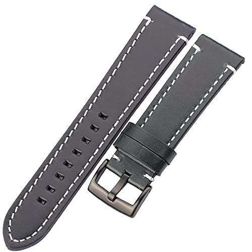 Bracelet de montre 18 20 22 24mm rétro en cuir avec boucle acier pour hommes
