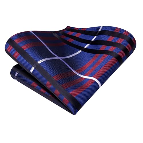Image of Hi-Tie Mens 70inches Tie Set Extra Long Necktie for Men Cufflinks Handkerchief Big Tall Men Business Wedding