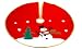 Classic Red Christmas Snowman Tree Skirt 30"