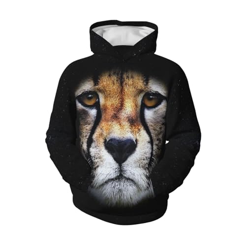 Cheetah Boy, Girls Sports Shirt Youth Pullover Fashion Hooded Sweatshirt4