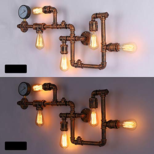 Industriële Vintage Wandlampen Montage Retro Metalen Lamp Rustieke Waterpijp Wandkandelaars Armatuur voor Woondecoratie… - Afbeelding 3