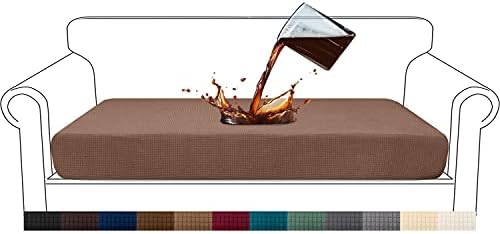 Granbest Premium Water-Repellent Sofa Seat Cushion Covers High Stretch Jacquard Fabric Couch Seat Slipcover Protector for 3 seater sofa (3 seater, Beige)