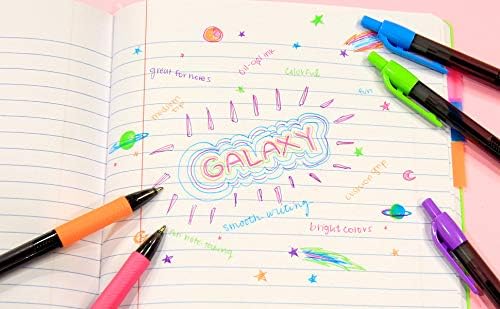 Miniatura 6 de BAZIC - Bolígrafo retráctil de tinta de gel de aceite, colores brillantes, punta media de 0.028 in, agarre suave, escritura suave, (paquete de 5),