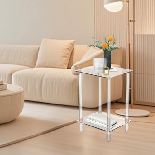 Table d'appoint en acrylique transparent petit meuble rangement chambre appartement et salon