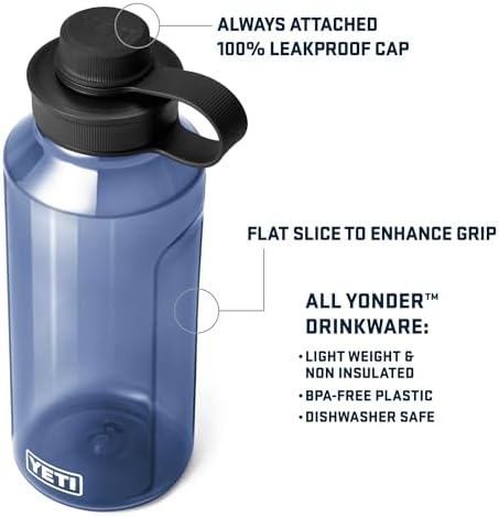 YETI Yonder 1.5L/50 oz Water Bottle with Yonder Tether Cap, Charcoal