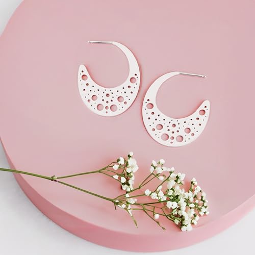 Nebula Hoop Earrings | Sterling Silver Large Big Geometric Cut Out Galaxy Star Night Sky Constellation Earrings | Perfect Gift for Her4