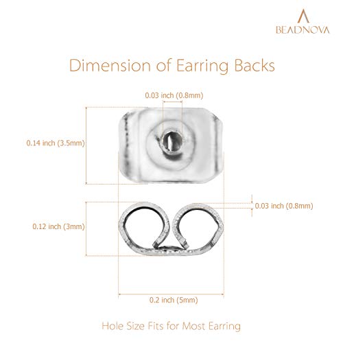 Beadnova Earring Backs Stainless Steel Earring Backings For Studs Hypoallergenic Surgical Locking Earring Backs For Posts (120 Pcs) #TOP2