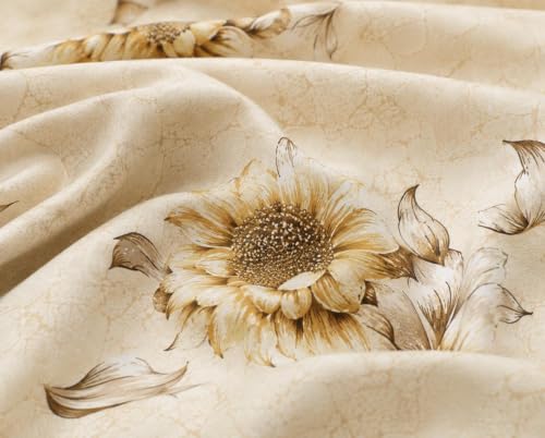 Image of Microfiber Fabric 8Pcs Diwan Blend Set of 60X90 Inch 1Bedsheet 16x16inch 5Cushion Covers 18x28 inch 2Bolster Covers (Ivory Yellow Flower)