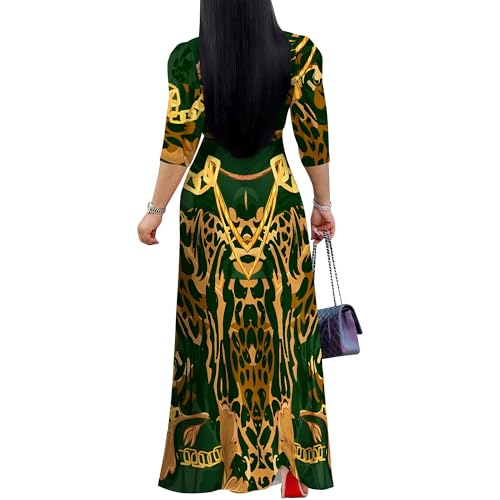Image of PinkPatty Women's Long Sleeve Maxi Dress Plus Size Trendy Wedding Guest Wrap Dress with Pockets&Belt