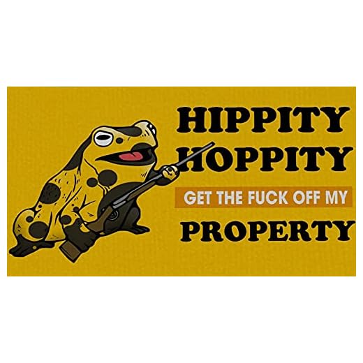 Gul groda hippity hoppity 'Get TheOrginal Off My Property' vintage affisch canvas poster present ingen inramad 30,48 x 45,72 cm