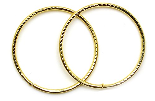 Arranview Jewellery 9ct Gold 18mm Diamond Cut Sleeper Hoops (1 Pair)