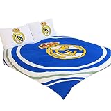 Juego de cama reversible del Real Madrid con el escudo del equipo y diseño Pulse.