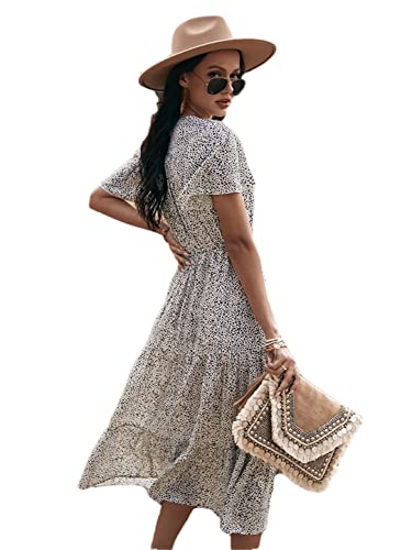Robe d'été décontractée pour silhouette L, confort léger à volants - 3