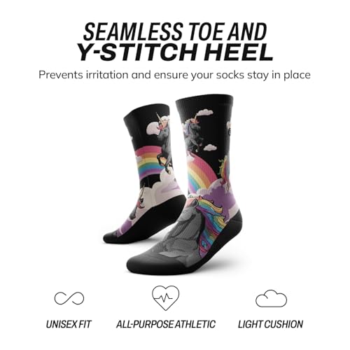 Image of Outway Novelty Crew Socks for Men & Women, Breathable, Moisture-Wicking Athletic Calf Sock with Arch Support