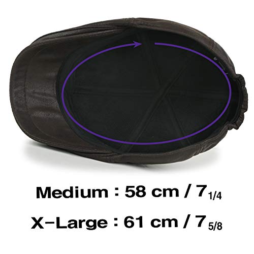 ililily New Men¡¯s Flat Cap Vintage Cabbie Hat Gatsby Ivy Caps Irish Hunting Hats Newsboy with Stretch fit - 001-3,Dark Brown,One size - Thumbnail 6