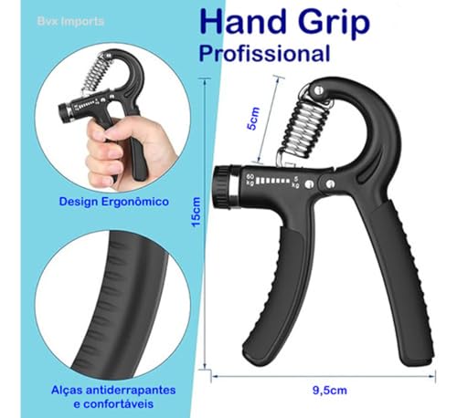 Kit de Exercício para Fortalecimento das Mãos e Punhos Aperto Dedos Fisioterapia 5 a 60kg Hand Grip