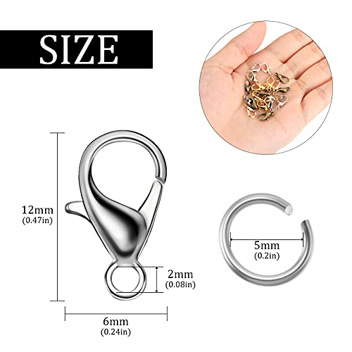 600 Pieces Lobster Clasps And Open Jump Rings Set Lobster Claw Clasps For Jewelry Making And Bracelets (Mixed Colors) #TOP3