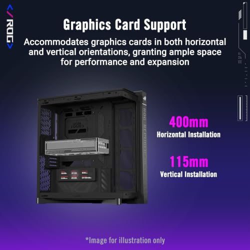 Image of ASUS ROG Cronox ARGB Gaming PC Case, x4 ARGB Fans, Curved Tempered Glass, GPU's up to 400mm, BTF Compatible, 9.2 inch Screen