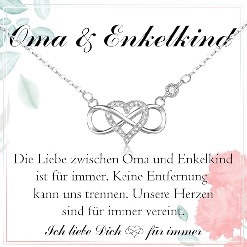 PDTU Oma Enkel Kette Unendlichkeitszeichen - Geschenk f&uuml;r Oma von Enkel oder Enkelin zum Geburtstag oder Weihnachten