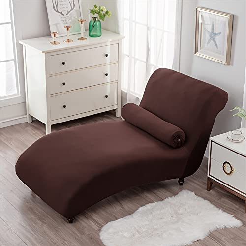 Maiyu-My Chaise Lounge Cover Elasticity Chaise Longue Slipcover Luxury Chaise Chair Covers For Living Room Indoor Furniture Cover Slipcovers For Chaise Lounge Ultra Soft Machine Washable (Brown) #TOP2