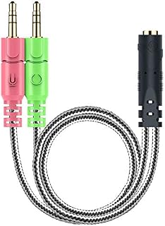 MillSO Headset Splitter 3.5mm CTIA Jack Headset Adapter Mic and Audio Headphone Splitter