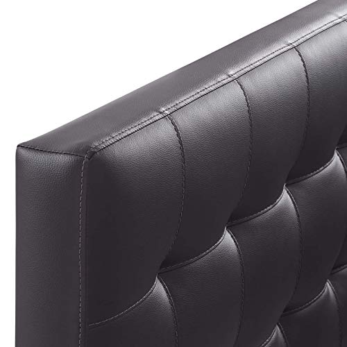 Image of Modway Lily Tufted Faux Leather Upholstered Twin Headboard in Brown