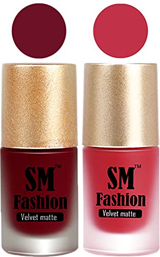 Image of Nail Polishes, Ruby Pink -Baby Pink Velvet Matte Nail Paint Combo Set of 2 Pcs 7ml each