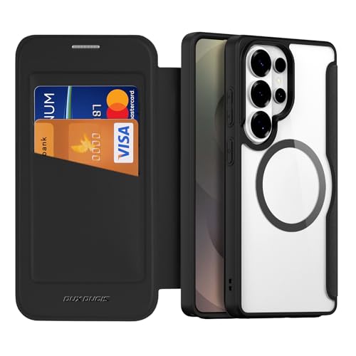DUX DUCIS Coque pour Samsung Galaxy S26 Ultra, [Compatible avec Magsafe] [RFID Blocage] Housse de Protection Antichoc Translucide Magnétique en Cuir PU...