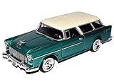 Größe ca 18 cm Motormax Chevrolet Chevy Belair Bel Air Nomad 1955 GrÜn Oldtimer 1/24 Modellauto Modell Auto