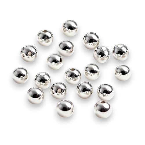 Image of 200 Pcs Silver Pearl Beads for Jewellery Making Kit | Bead Bracelet Making for Women Girls Kids | Crystal Beads for Craft | Pearls for Craft | 12mm | 200g