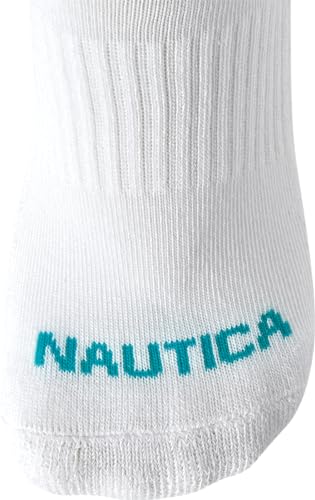 Image of Nautica Womens No Show Socks Moisture Wicking Low Cut Ankle Socks, 12 Pack | Moisture Wicking Dri-Motion Fabric, Cushioned Key Areas, Banded Arch Support, No Show Low Cut, Shoe Size 4-10