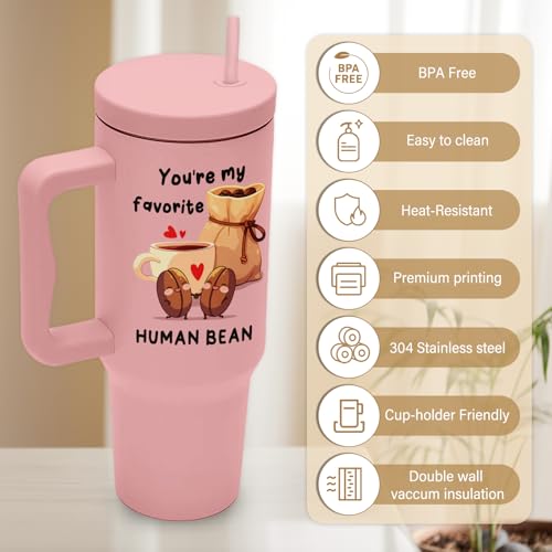 58% Off 40oz Cute Bean Tumbler - Perfect Anniversary Gift - Image 5