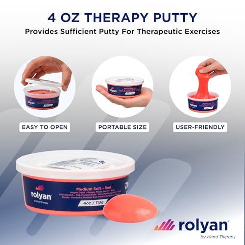 Image of Sammons Preston Therapy Putty, Therapeutic Hand Exerciser, Theraputty for Finger and Hand Rehabilitation, Exercise Putty to Improve Hand Grip Strength, Occupational Therapy, 4 Ounce, Medium Soft, Red