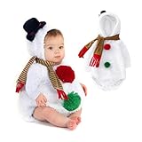 Raopuzi Disfraz Muñeco de Nieve Bebe, Disfraz Navidad Bebe, Body Bebe con...