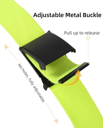 Image of Mile High Life Cut To Fit Canvas Web Belt Size Up to 52 inch with Flip-Top Solid Black Military Buckle