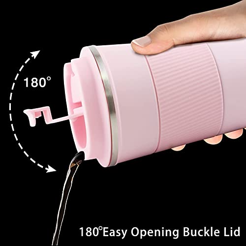 Image of YELONA Light Green 510 ML Insulated Stainless Steel Coffee Tea Tumbler for Hot Cold Beverages Portable Travel Mug Leak Proof Sipper Lock Lid Thermos Multipurpose for Home Office Gifts