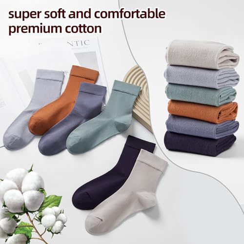 Image of Corlap Women's Thin Above Ankle Socks - 6Pairs Cotton Casual Bootie Dress Crew Socks